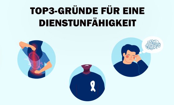 Top 3 Gründe für eine Dienstunfähigkeit