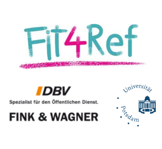 Fit4Ref Kooperation mit DBV und Universität Potsdam Logo der Initiative Fit4Ref in Kooperation mit der DBV, dem Versicherungsbüro Fink & Wagner und der Universität Potsdam